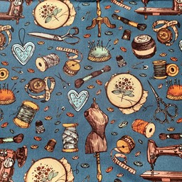 Zeige Details für Baumwollstoff Nähutensilien Bild von Baumwollstoff Nähutensilien