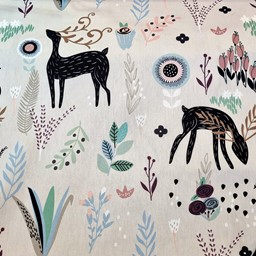 Zeige Details für Baumwollstoff Webware Reh Hirsch Natur Bild von Baumwollstoff Webware Reh Hirsch Natur