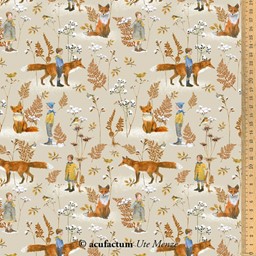 Zeige Details für Baumwollstoff Fuchs und Kind Bild von Baumwollstoff Fuchs und Kind