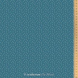 Zeige Details für  Baumwollstoff petrol-weiß Punkte Bild von  Baumwollstoff petrol-weiß Punkte