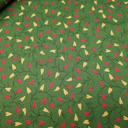 Zeige Details für Weihnachtsstoff rot, beige Herzen auf grünem Untergrund Bild von Weihnachtsstoff rot, beige Herzen auf grünem Untergrund