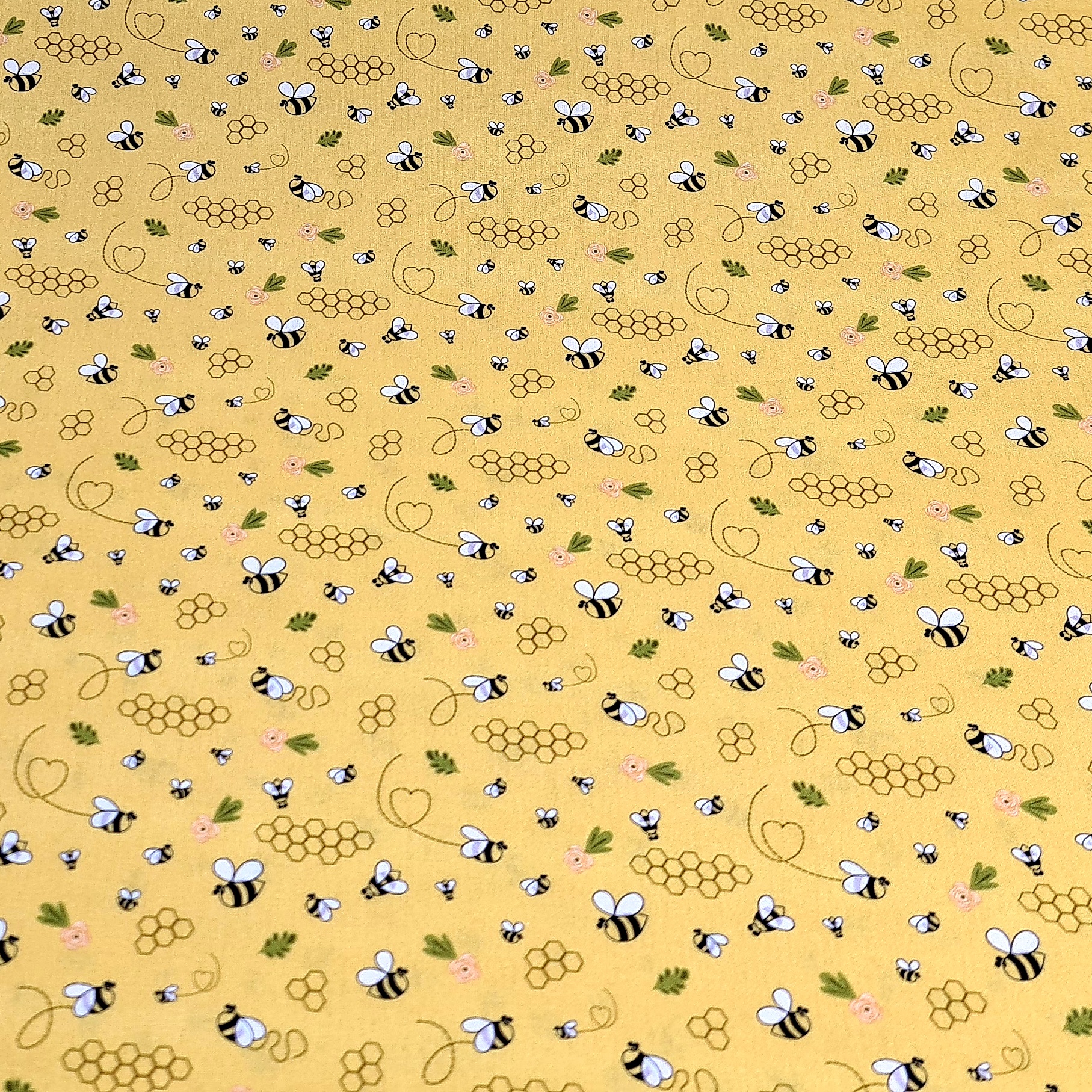 Bild von Baumwollstoff Bienenwiese