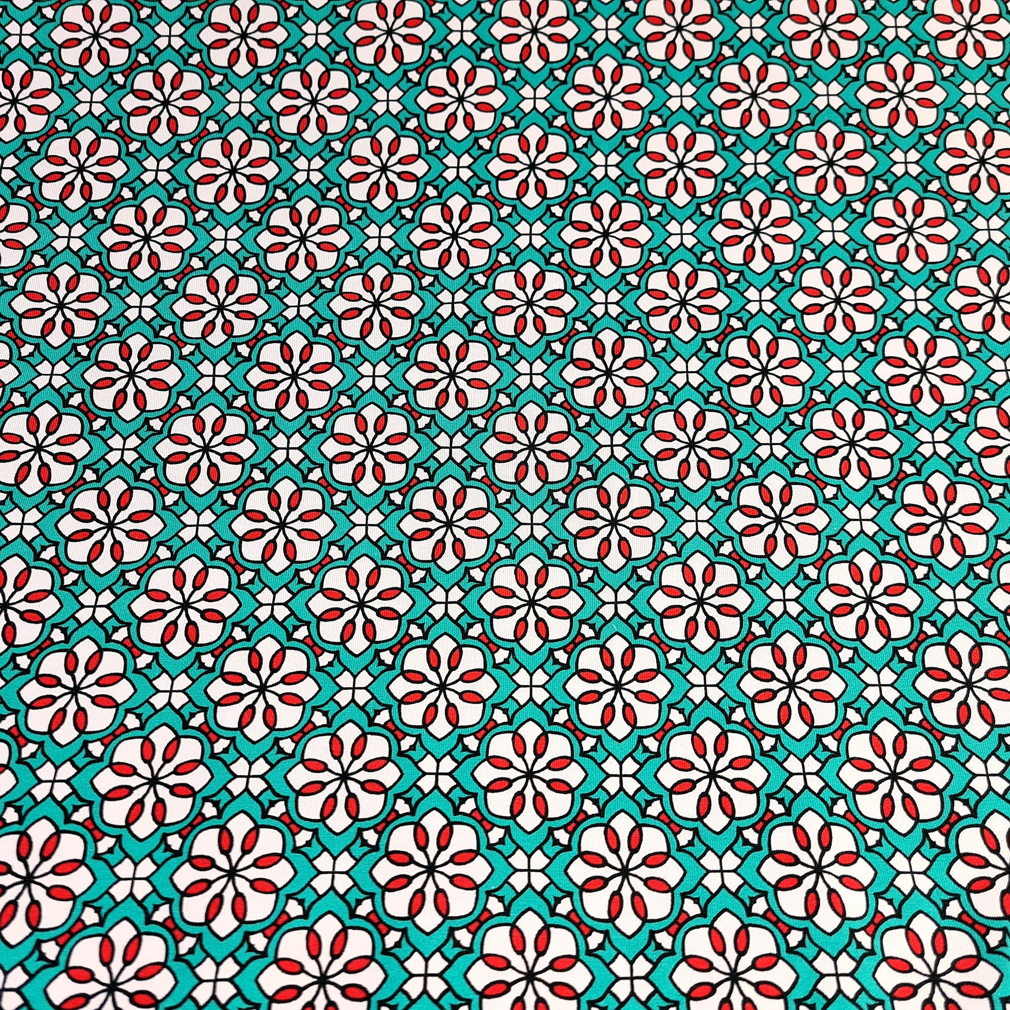 Bild von Jersey Kaleidoskop rot mint weiß