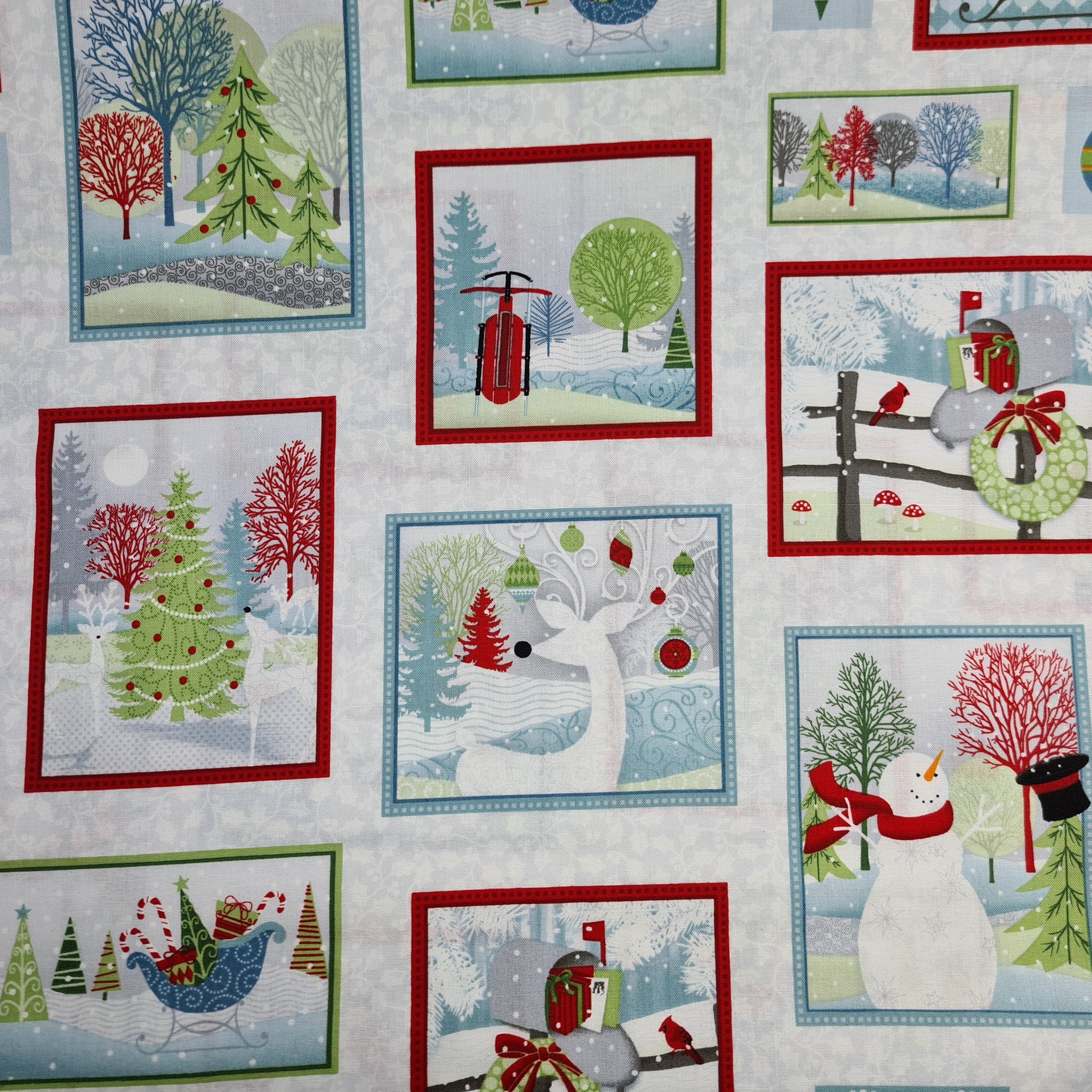 Bild von Weihnachtsstoff Baumwollstoff Motivstoff Winterlandschaft