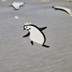 Bild von Baumwolljersey Pinguine mit Hut, Glitzer