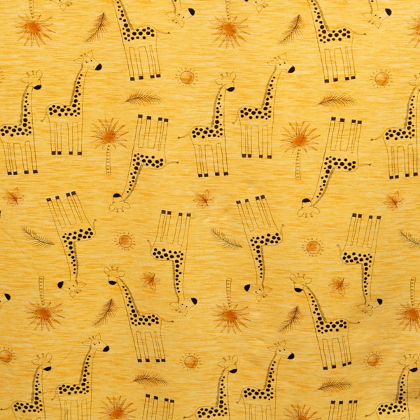 Bild von Baumwolljersey Giraffe gelb, schwarz
